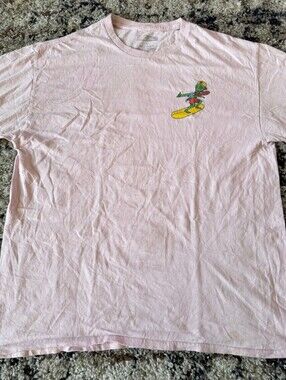 Surfing Alien Graphic Tee Pink L